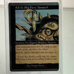 MTG Unglued B.F.M. (Big Furry Monster) Left Side ONLY (#28) LP - VG Bent Corner - Image 1