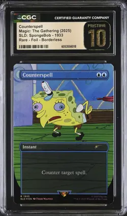 CGC 10 PRISTINE Counterspell 1933 MTG Spongebob SLD Secret Lair Rainbow Foil - Image 1