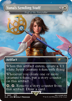 Yuna's Sending Staff #1863 | Near Mint | Secret Lair Drop Magic MTG - Image 1