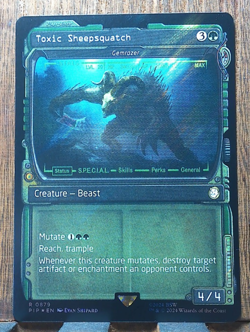 MTG Toxic Sheepsquatch SURGE FOIL SHOWCASE - Fallout Universes Beyond NM PACK FR - Image 1