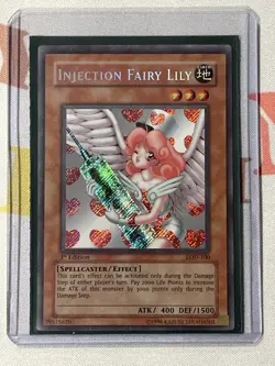 YUGIOH 1st Edition Legacy of Darkness INJECTION FAIRY LILY LOD-100 Secret Rare - Image 1