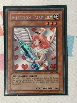 YUGIOH 1st Edition Legacy of Darkness INJECTION FAIRY LILY LOD-100 Secret Rare - Image 2