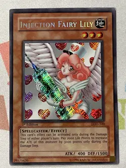 YUGIOH 1st Edition Legacy of Darkness INJECTION FAIRY LILY LOD-100 Secret Rare - Image 3