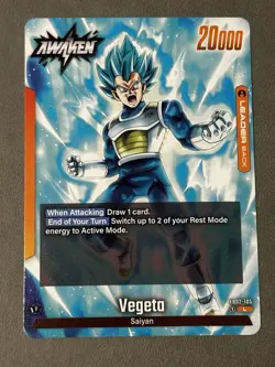 Dragon Ball Super Card Game Fusion World Blazing Aura Vegeta FB02-105 Reg Leader - Image 1