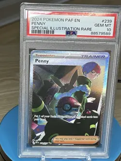 Pokemon Paldean Fates Penny Special Illustration Rare Holo Card PSA 10 239/091 - Image 1