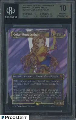 2025 MTG Final Fantasy Commander #209 Celes Rune Knight BRDRLS SURGE FOIL BGS 10 - Image 1