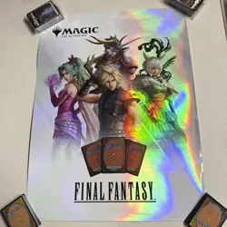 MTG FINAL FANTASY Store FOIL ART Promotional Poster 18x24 Magic The Gathering - Image 1