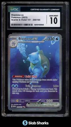 2023 POKEMON SV 151 MEW EN 200/165 BLASTOISE EX SPECIAL ILLUSTRATION RARE CGC 10 - Image 1
