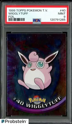 1999 Topps Pokemon TV #40 Wigglytuff Foil PSA 9 MINT - Image 1