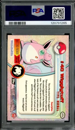 1999 Topps Pokemon TV #40 Wigglytuff Foil PSA 9 MINT - Image 2