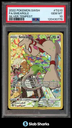 2022 POKEMON SILVER TEMPEST #TG10/TG30 SMEARGLE FULL ART TRAINER GALLERY PSA 10 - Image 1