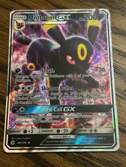 Pokemon Umbreon GX 80/149 Sun & Moon Base Set Ultra Rare Holo - LP - Image 1