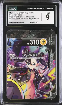 CGC 9 MINT Morpeko V-Union SWSH288 Black Star Promo Top Right Premium Pokemon - Image 1