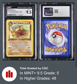 Pokemon Team Rocket 23/82 Dark Dugtrio 1st Edition 2000 Rare CGC 9.5 MINT+ - Image 1