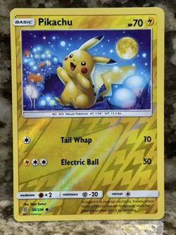 Pikachu 56/236 Reverse Holo - Pokemon TCG Sun & Moon Unified Minds NM - Image 1