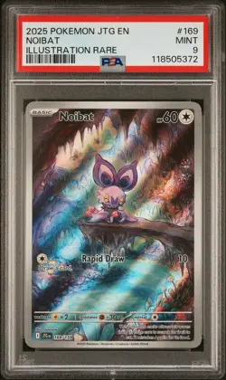 2025 POKEMON JTG EN-JOURNEY TOGETHER ILLUSTRATION RARE #169 NOIBAT PSA 9 - Image 1