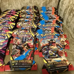 X32 Pokemon Cards TCG Mega Evolutions Booster Packs Sleeved Brand New Sealed - Image 3