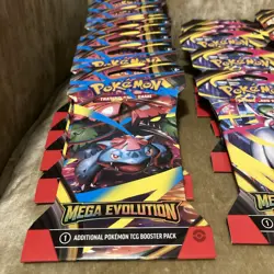 X32 Pokemon Cards TCG Mega Evolutions Booster Packs Sleeved Brand New Sealed - Image 5