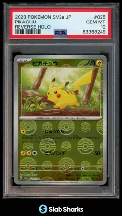 2023 POKEMON S&V CARD 151 (JAPANESE) PIKACHU REVERSE HOLO COMMON PSA 10 - Image 1