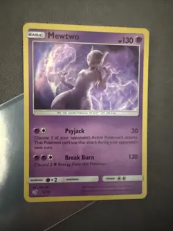 Pokemon TCG Mewtwo Detective Pikachu Holo Card 12/18 NM Condition - Image 1