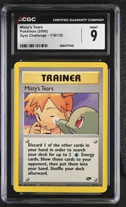 CGC 9 MINT Misty's Tears 2000 Gym Challenge 118/132 Pokemon Card - Image 1