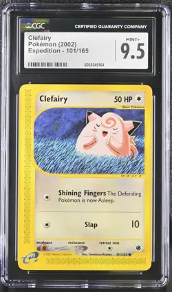 CGC 9.5 MINT+ Clefairy 2002 Expedition 101/165 Pokemon Card - Image 1
