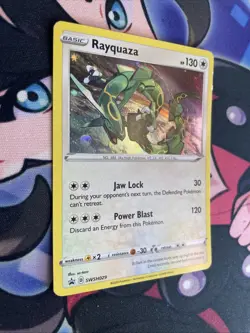 Rayquaza SWSH029 Holo Black Star Promo Pokemon Card LP - Image 2