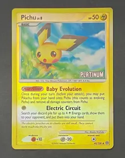 Pokemon Card Pichu 45/100 Reverse Holo Stormfront - Moderately Played - Image 1