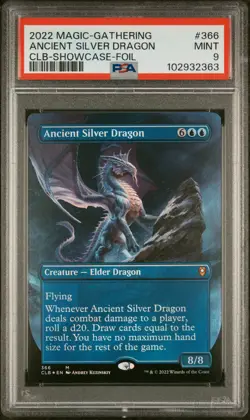 2022 MTG COMMANDER LEGENDS: BATTLE FOR BALDUR'S GATE ANCIENT SILVER DRAGON PSA 9 - Image 1