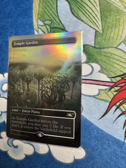 MTG Unfinity #281 Temple Garden Borderless Foil Rare Shock Land - Image 4
