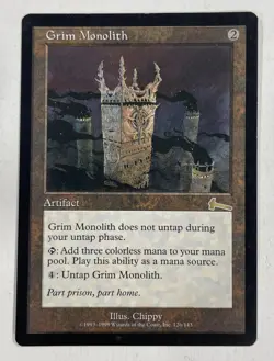 Grim Monolith Urzas Legacy MP Moderate Play MTG Magic The Gathering - Image 1
