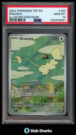 2024 POKEMON TEMPORAL FORCES - TEF EN #184/162 DRAMPA ILLUSTRATION RARE PSA 10 - Image 1