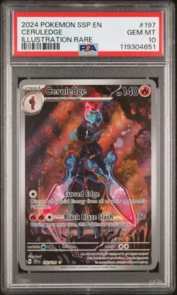 2024 POKEMON SSP EN-SURGING SPARKS ILLUSTRATION RARE #197 CERULEDGE PSA 10 - Image 1