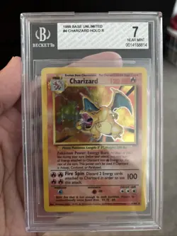 BGS 7 CHARIZARD HOLO 1999 POKEMON BASE SET UNLIMTED #4/102 *NEAR MINT CONDITION* - Image 1