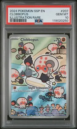 2024 POKEMON SSP EN-SURGING SPARKS ILLUSTRATION RARE #207 CLOBBOPUS PSA 10 - Image 1