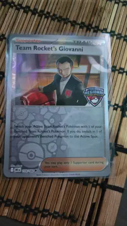 Team Rocket's Giovanni 174/182 Destined Rival Regional Promo Pokemon TCG - Image 1