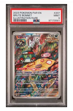 Pokemon Brute Bonnet 207/182 Paradox Rift Illustration Rare PSA 9 - Image 1
