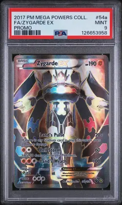 2017 POKEMON MEGA POWERS COLLECTION PROMO #54A FULL ART/ZYGARDE EX PSA 9 MINT - Image 1