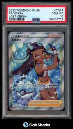 2022 POKEMON SWSH LOST ORIGIN #TG27/TG30 NESSA FULL ART TRAINER GALLERY PSA 10 - Image 1