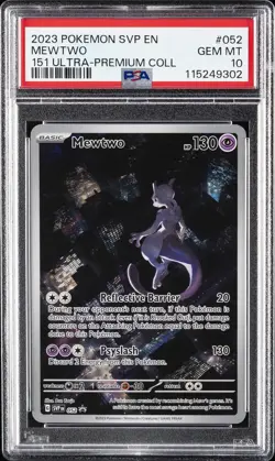 2023 POKEMON SVP EN-SV BLACK STAR PROMO 151 ULTRA-PREM COLL #052 MEWTWO PSA 10 - Image 1