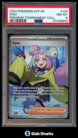 2024 POKEMON SV BSP - SVP EN #124 IONO PREMIUM TOURNAMENT COLLECTION PSA 8 - Image 1