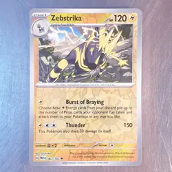 2023 Pokemon Scarlet Violet Paradox Rift Reverse HOLO Zebstrika Card 063/182 - Image 1