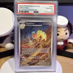 Pokemon TCG 2023 Espathra Holo Card 197/182 Sv04: Paradox Rift PSA 10 - Image 1