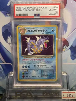 Dark Gyarados Holo PSA10 Japanese Rocket 1997 Old Back Pokemon Card Rare - Image 1
