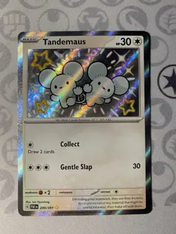 Tandemaus 209/091 Baby Shiny Paldean Fates Pokemon Card NM Condition - Image 1