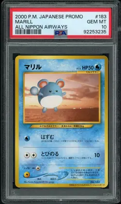 PSA 10 GEM MINT Marill 183 All Nippon Airways Japanese Promo Pokemon Card - Image 1