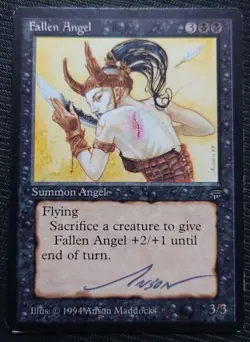 Magic: The Gathering MTG Black Frame First Edition Symbol Fallen Angel Leg - Image 1
