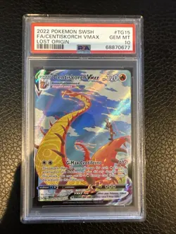 2022 POKEMON SWORD & SHIELD LOST ORIGIN #TG15 FULL ART/CENTISKORCH VMAX PSA 10 - Image 1