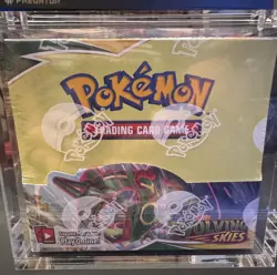 Pokemon TCG SWSH Evolving Skies Booster Box SEALED w/Acrylic Case - Image 1