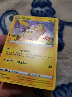DAMAGED Pikachu Pokemon 25th Anniversary 2021 Promo Holo SWSH039 - Image 2